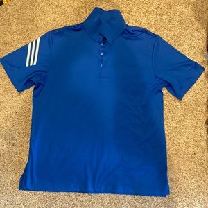 blue adidas collared golf shirt